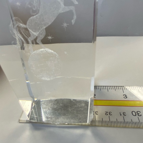 Clear Glass Laser Etched 3D Unicorn 6x2x2 Paperweight - Picture 9 of 12